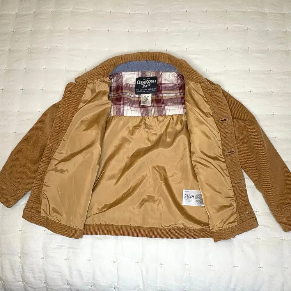 OshKosh B’gosh Corduroy Jacket Boys 2T | Camel Shirt Shacket Lined